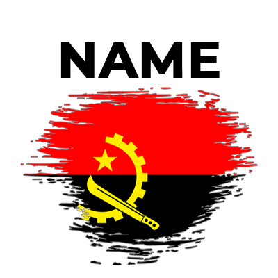 Angola brush stroke flag design, perfect for baby items like pacifiers and bodysuits at pacifier-baby.com.\n\nCaption:
