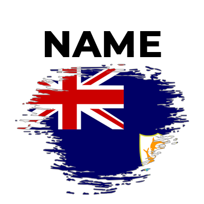 Brush stroke effect flag of Anguilla, ideal for baby products like pacifiers and clothing.\n\nCaption: Discover the un