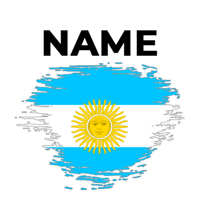 Brushstroke effect flag of Argentina, suitable for baby products like clothing and accessories.\n\nCaption: Celebrate 