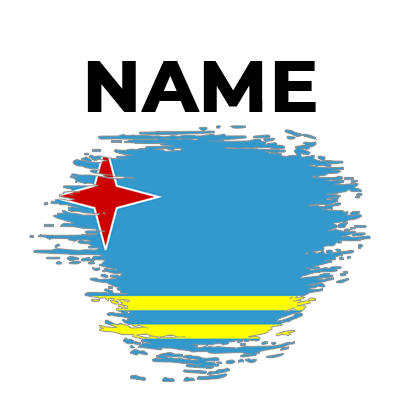 Aruba brushstroke flag effect design, perfect for baby products like pacifiers or bibs.\n\nCaption: Discover the vibra