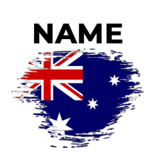 Australia Brush Stroke Flag design, perfect for baby items like pacifiers and clothing. \n\nCaption: Celebrate Austral
