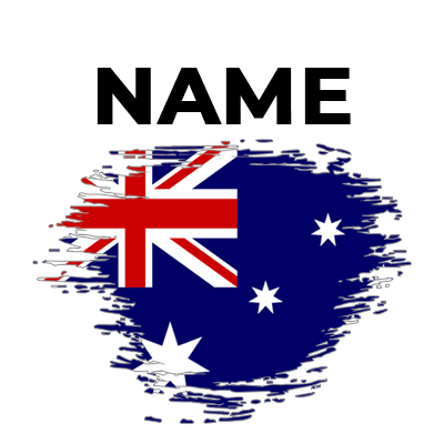 Australia Brush Stroke Flag design, perfect for baby items like pacifiers and clothing. \n\nCaption: Celebrate Austral