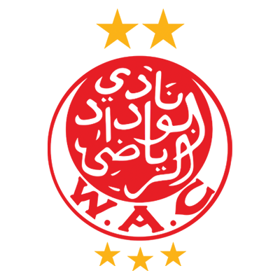 Wydad Athletic Club logo featuring red and white colors, with stars above, perfect for baby apparel and accessories. \