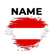 Brush stroke Austrian flag design, perfect for baby items like pacifiers and bodysuits.\n\nCaption: Celebrate your lit