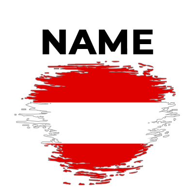 Brush stroke Austrian flag design, perfect for baby items like pacifiers and bodysuits.\n\nCaption: Celebrate your lit