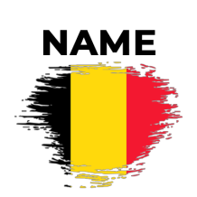 Belgium brush stroke flag design for a baby product collection.\n\nCaption: Celebrate your little one\'s style with ou