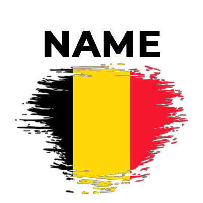 Belgium brush stroke flag design for a baby product collection.\n\nCaption: Celebrate your little one\'s style with ou