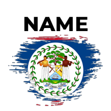 Belize Brush Stroke Flag design for baby items like pacifiers and bibs. \n\nCaption: Celebrate your little one\'s uniq