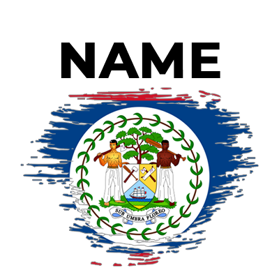 Belize Brush Stroke Flag design for baby items like pacifiers and bibs. \n\nCaption: Celebrate your little one\'s uniq