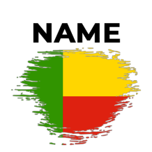 Brush stroke flag design of Benin, perfect for baby clothing and accessories.\n\nCaption: Celebrate cultural pride wit