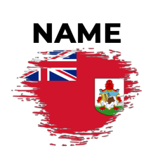 Brush stroke flag design featuring the Bermuda flag, ideal for baby products like pacifiers and bibs.\n\nCaption: Cele