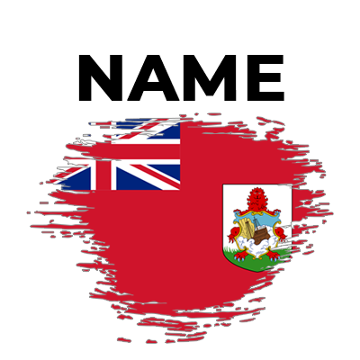 Brush stroke flag design featuring the Bermuda flag, ideal for baby products like pacifiers and bibs.\n\nCaption: Cele