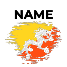 Brush effect flag of Bhutan featuring a dragon, suitable for baby products.\n\nCaption: Explore our unique Bhutan flag