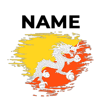 Brush effect flag of Bhutan featuring a dragon, suitable for baby products.\n\nCaption: Explore our unique Bhutan flag