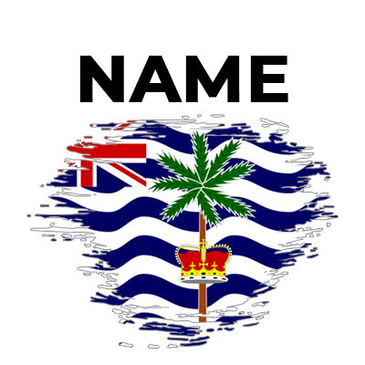Brush stroke flag of British Indian Ocean Territory, ideal for baby items like bodysuits and pacifiers. \n\nCaption: D