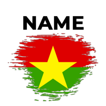 Brush stroke flag design of Burkina Faso, suitable for baby items like pacifiers and bodysuits.\n\nCaption: Celebrate 