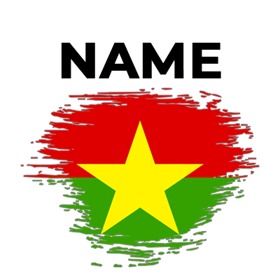 Brush stroke flag design of Burkina Faso, suitable for baby items like pacifiers and bodysuits.\n\nCaption: Celebrate 