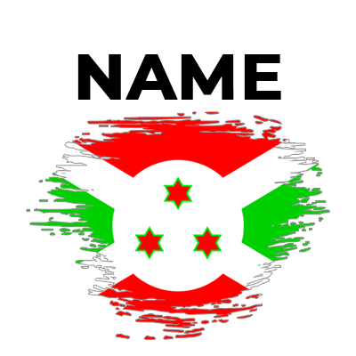 Brushstroke effect flag of Burundi on a baby product, showcasing vibrant colors and a playful design.\n\nCaption: Add 