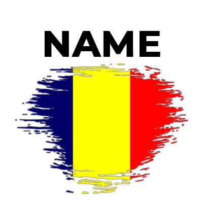 Chad brush stroke flag effect design suitable for baby items like pacifiers and bibs.\n\nCaption: Celebrate baby pride