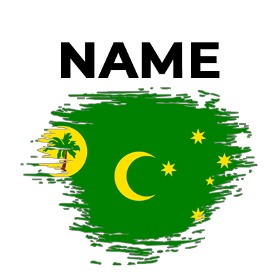 Brush stroke design of the Cocos Islands flag, perfect for baby items. \n\nCaption: Explore our Brush Stroke Flag Coco