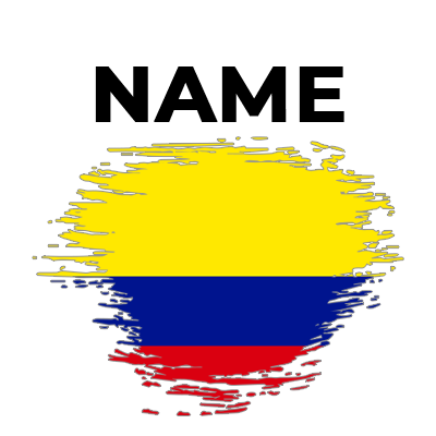 Brush stroke flag design in yellow, blue, and red, perfect for baby products.\n\nCaption: Discover the vibrant Brush S
