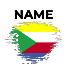 Brush stroke flag design of Comoros, perfect for baby products like pacifiers and bibs.\n\nCaption: Adorn your baby\'s