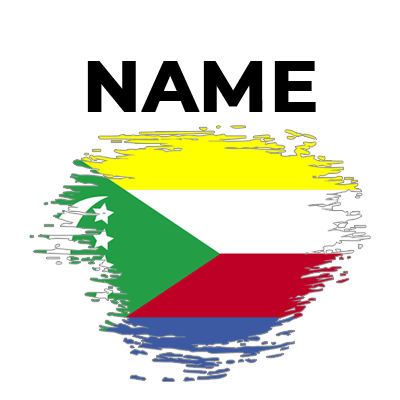 Brush stroke flag design of Comoros, perfect for baby products like pacifiers and bibs.\n\nCaption: Adorn your baby\'s