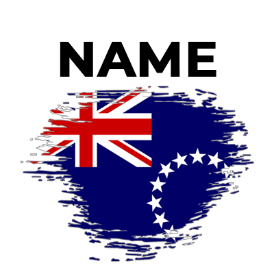 Brush effect flag of the Cook Islands, suitable for baby products like pacifier clips and bodysuits.\n\nCaption: Disco