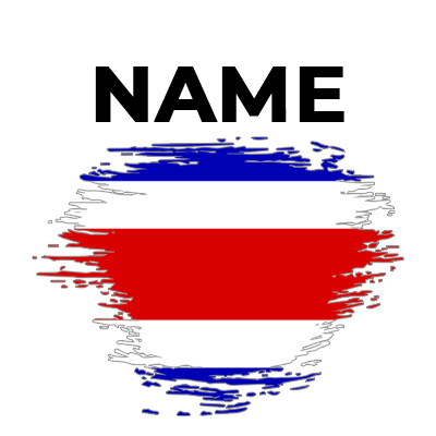 Brush effect flag design representing Costa Rica, perfect for baby items.\n\nCaption: Celebrate your little one\'s sty