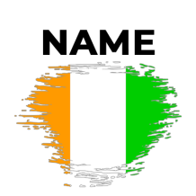 Brushstroke effect flag of Ivory Coast, a colorful design perfect for baby items like bodysuits and bibs.\n\nCaption: 