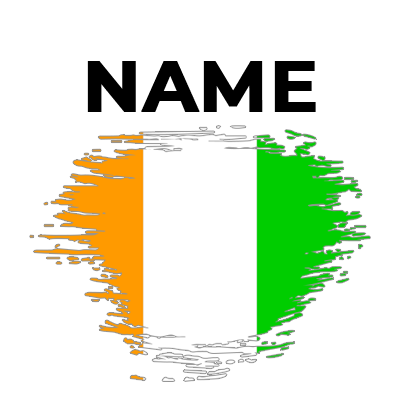 Brushstroke effect flag of Ivory Coast, a colorful design perfect for baby items like bodysuits and bibs.\n\nCaption: 