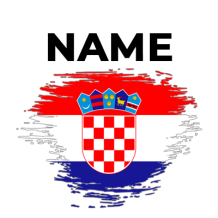 Croatia Brush Stroke Flag design suitable for baby products like pacifiers, clips, or bodysuits.\n\nCaption: Celebrate