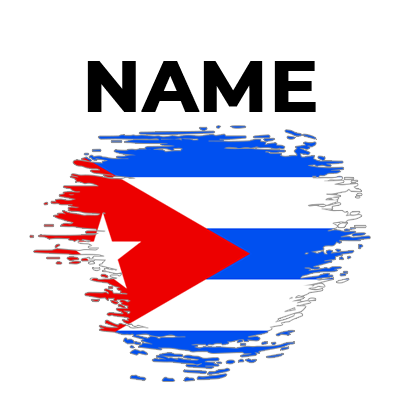 Brush stroke effect flag design of Cuba, ideal for baby items like pacifiers and bodysuits.\n\nCaption: Celebrate your
