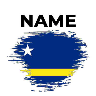 Brush Stroke Flag Curacao design, a vibrant image perfect for baby products like pacifiers and clothing.\n\nCaption: E