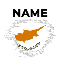Brush effect flag of Cyprus, designed for baby products, showcasing a playful and vibrant style.\n\nCaption: Discover 