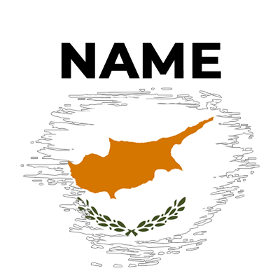 Brush effect flag of Cyprus, designed for baby products, showcasing a playful and vibrant style.\n\nCaption: Discover 
