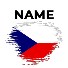 Brush effect Czech Republic flag design suitable for baby products like pacifiers, clips, and bodysuits.\n\nCaption: C