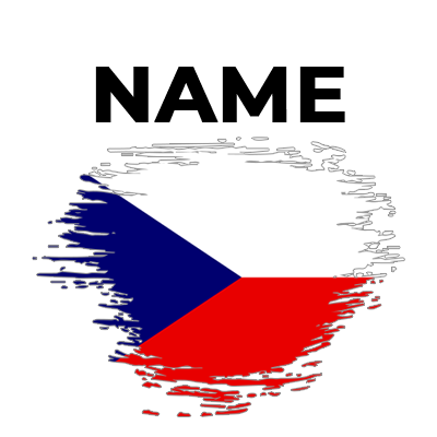 Brush effect Czech Republic flag design suitable for baby products like pacifiers, clips, and bodysuits.\n\nCaption: C