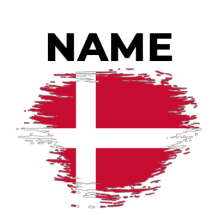 Brush effect flag Denmark in red and white, perfect for baby items like pacifiers and accessories.\n\nCaption: Celebra