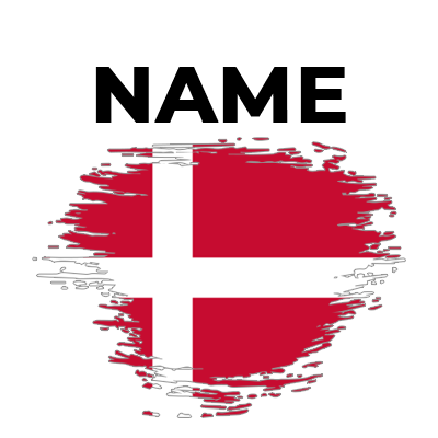 Brush effect flag Denmark in red and white, perfect for baby items like pacifiers and accessories.\n\nCaption: Celebra