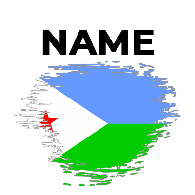 Brush stroke flag of Djibouti, perfect for baby items like bodysuits and bibs at pacifier-baby.com.\n\nCaption: Explor