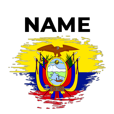 Brush Stroke Flag Ecuador design featuring vibrant colors, perfect for baby items like pacifiers and bibs.\n\nCaption:
