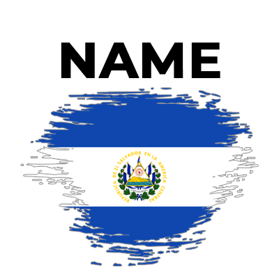 Brush Stroke Flag El Salvador design, ideal for baby items like bodysuits and bibs.\n\nCaption: Celebrate your little 