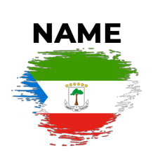Brush stroke flag of Equatorial Guinea, suitable for baby apparel and accessories. \n\nCaption: Celebrate heritage wit