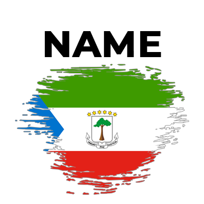 Brush stroke flag of Equatorial Guinea, suitable for baby apparel and accessories. \n\nCaption: Celebrate heritage wit