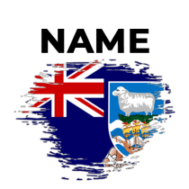 Brush effect representation of the Falkland Islands flag, perfect for baby clothing and accessories.\n\nCaption: Celeb