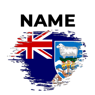 Brush effect representation of the Falkland Islands flag, perfect for baby clothing and accessories.\n\nCaption: Celeb