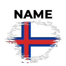 Brush effect flag design representing the Faroe Islands, featured in a stylish baby product.\n\nCaption: Discover our 