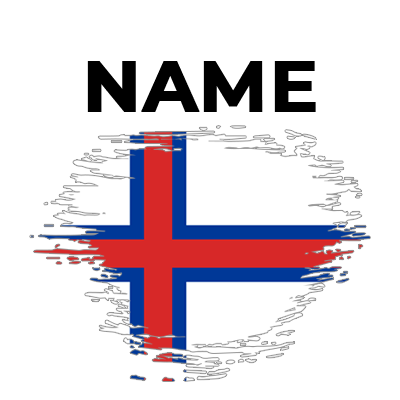Brush effect flag design representing the Faroe Islands, featured in a stylish baby product.\n\nCaption: Discover our 