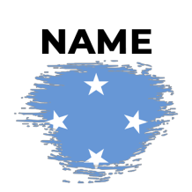 Brush effect flag design featuring the Federated States of Micronesia in blue with white stars, perfect for baby items
